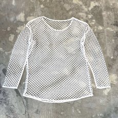 画像2: WHITE COLOR MESH DESIGN L/S TOPS / Mens XL (2)