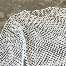 画像3: WHITE COLOR MESH DESIGN L/S TOPS / Mens XL (3)