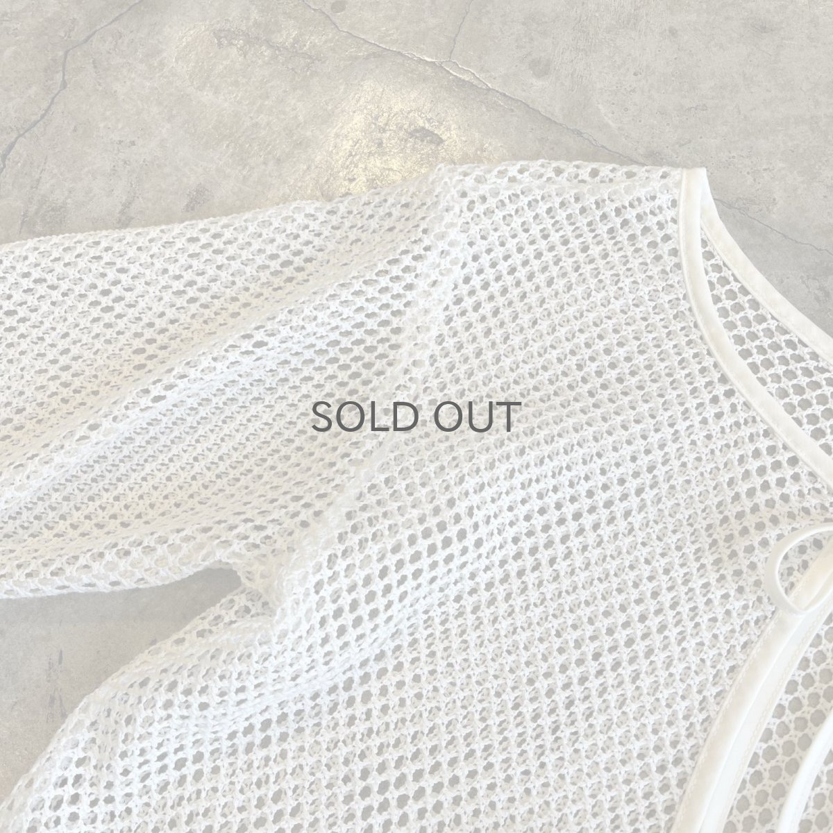 画像11: DOUBLE RIBBON DESIGN MESH SHORT L/S CARDIGAN  / Ladies M (11)