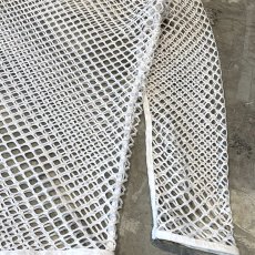 画像6: WHITE COLOR MESH DESIGN L/S TOPS / Mens XL (6)