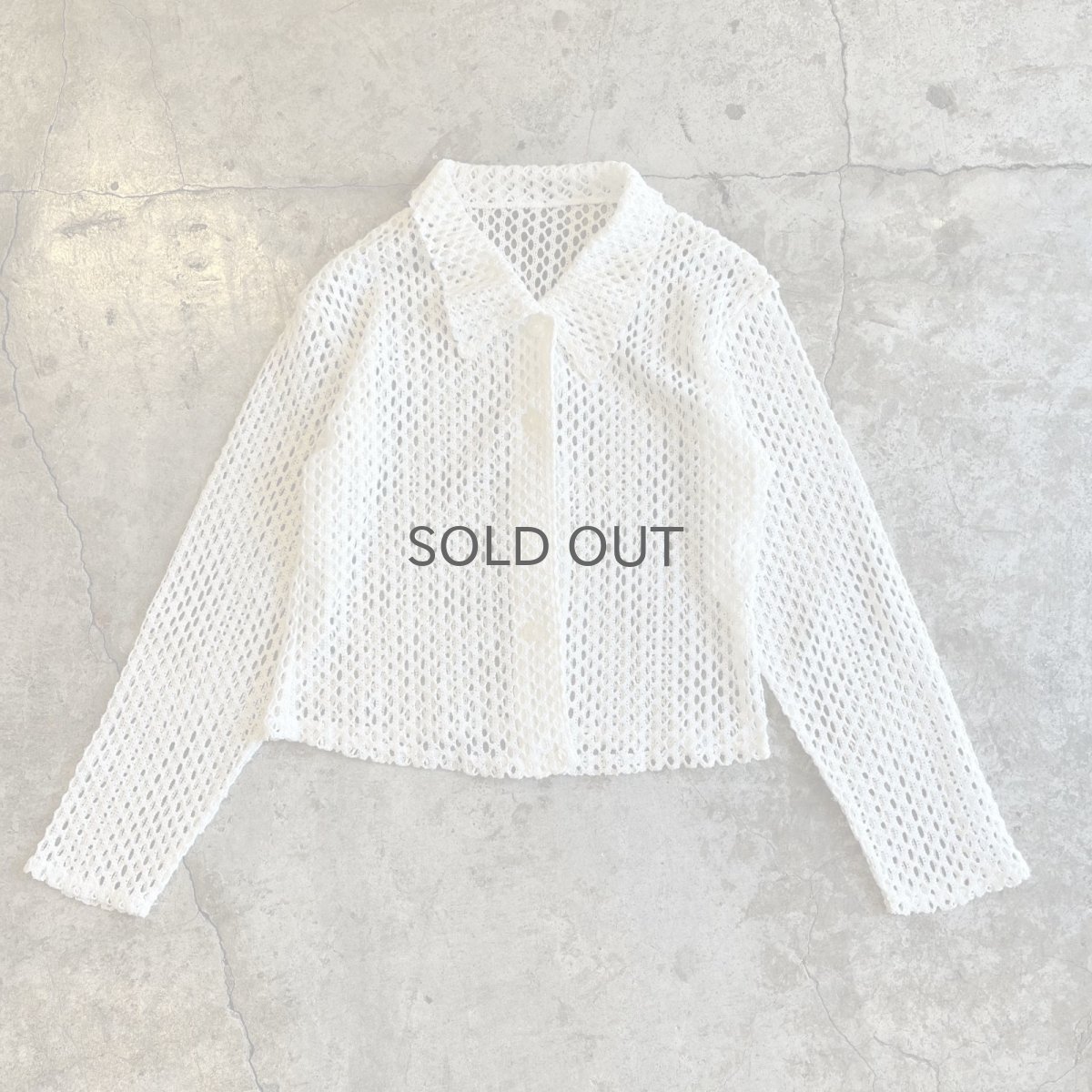 画像1: ALL OVER MESH SHORT DESIGN L/S CARDIGAN  / Ladies M (1)