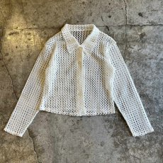 画像1: ALL OVER MESH SHORT DESIGN L/S CARDIGAN  / Ladies M (1)
