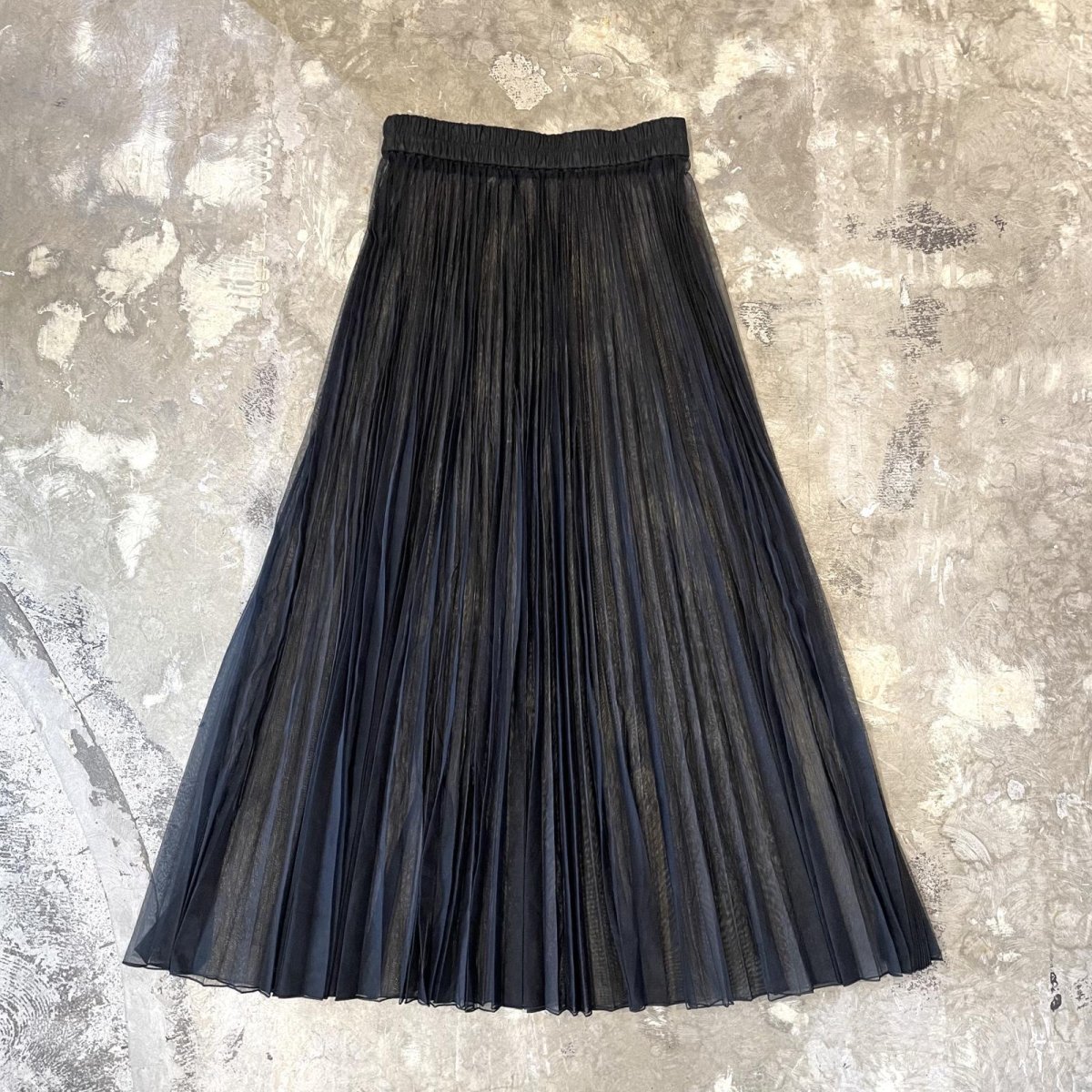 画像1: BLACK COLOR DESIGN TULLE SKIRT / W26~W34 (1)