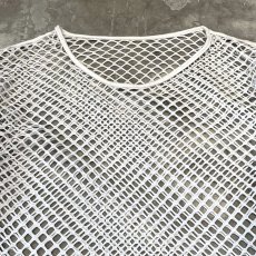 画像10: WHITE COLOR MESH DESIGN L/S TOPS / Mens XL (10)