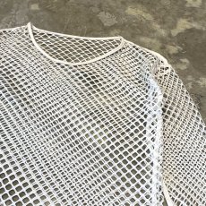 画像4: WHITE COLOR MESH DESIGN L/S TOPS / Mens XL (4)