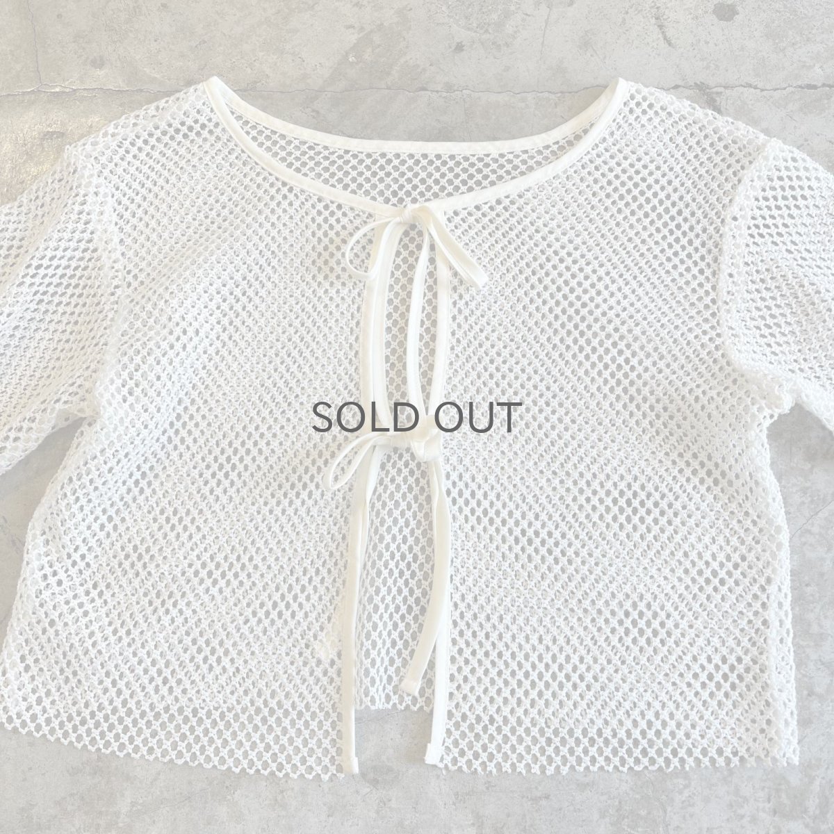 画像9: DOUBLE RIBBON DESIGN MESH SHORT L/S CARDIGAN  / Ladies M (9)