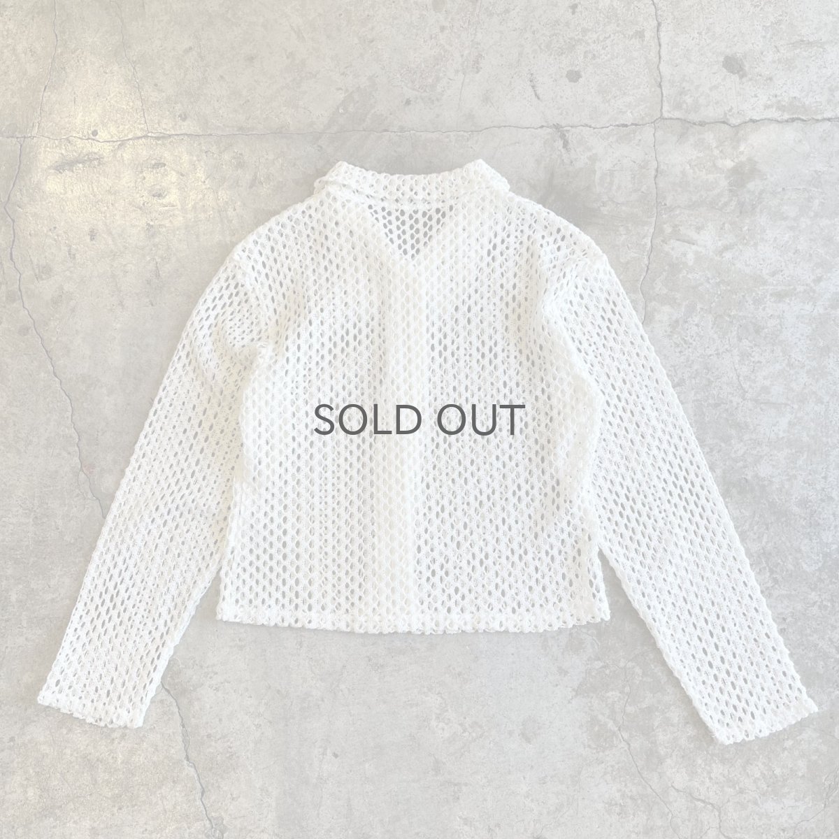 画像2: ALL OVER MESH SHORT DESIGN L/S CARDIGAN  / Ladies M (2)