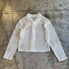 画像2: ALL OVER MESH SHORT DESIGN L/S CARDIGAN  / Ladies M (2)