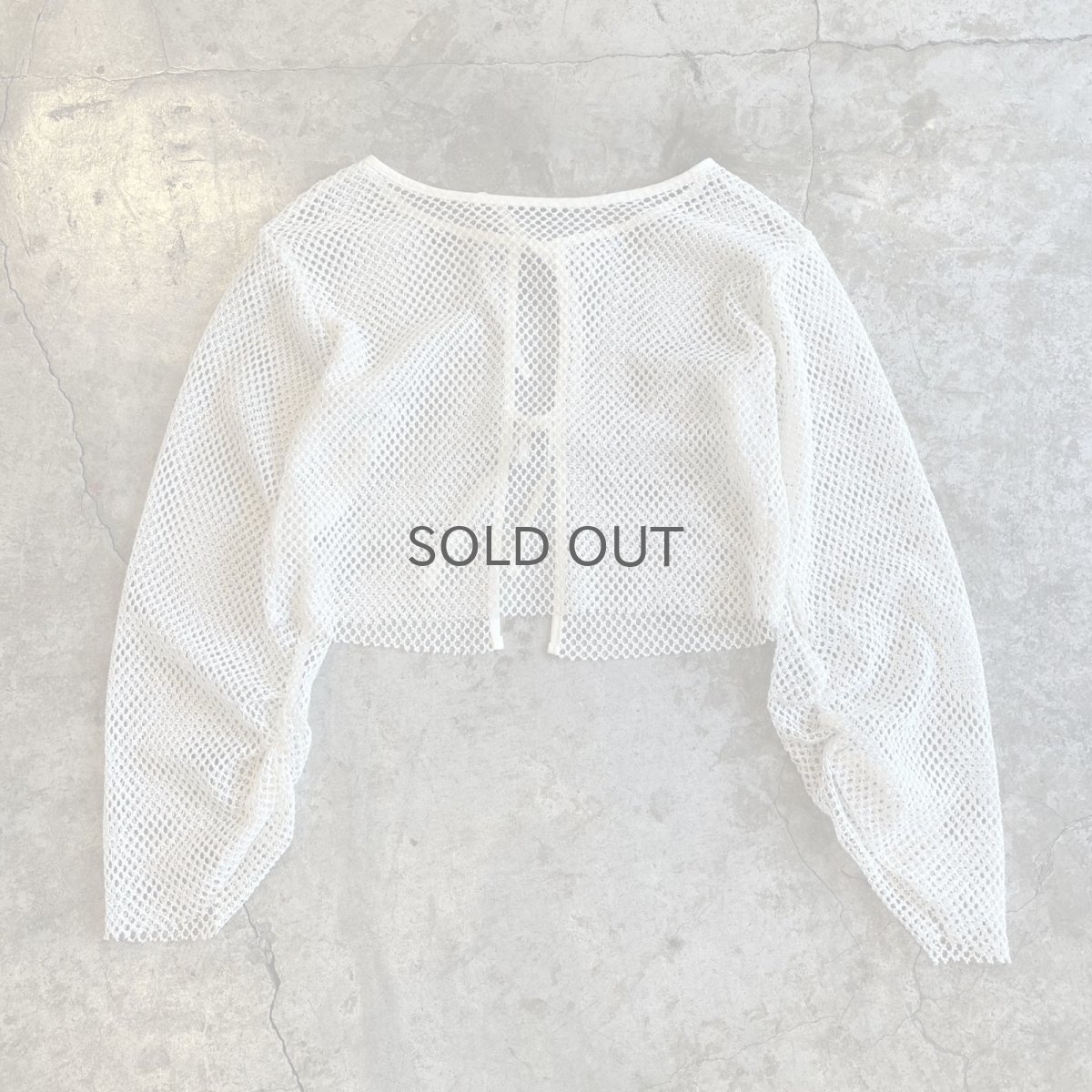 画像2: DOUBLE RIBBON DESIGN MESH SHORT L/S CARDIGAN  / Ladies M (2)