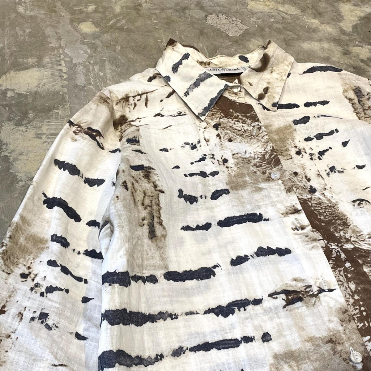 画像3: ALL OVER GRAPHIC PATTERN SHEER L/S SHIRT / Mens L(S~M) (3)