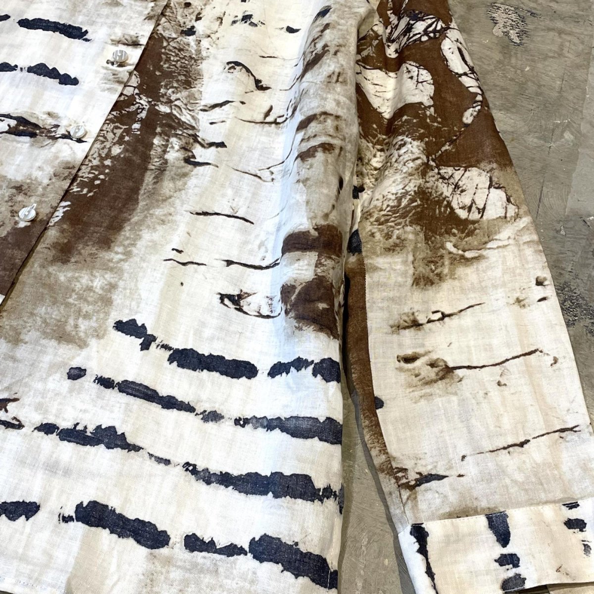 画像6: ALL OVER GRAPHIC PATTERN SHEER L/S SHIRT / Mens L(S~M) (6)