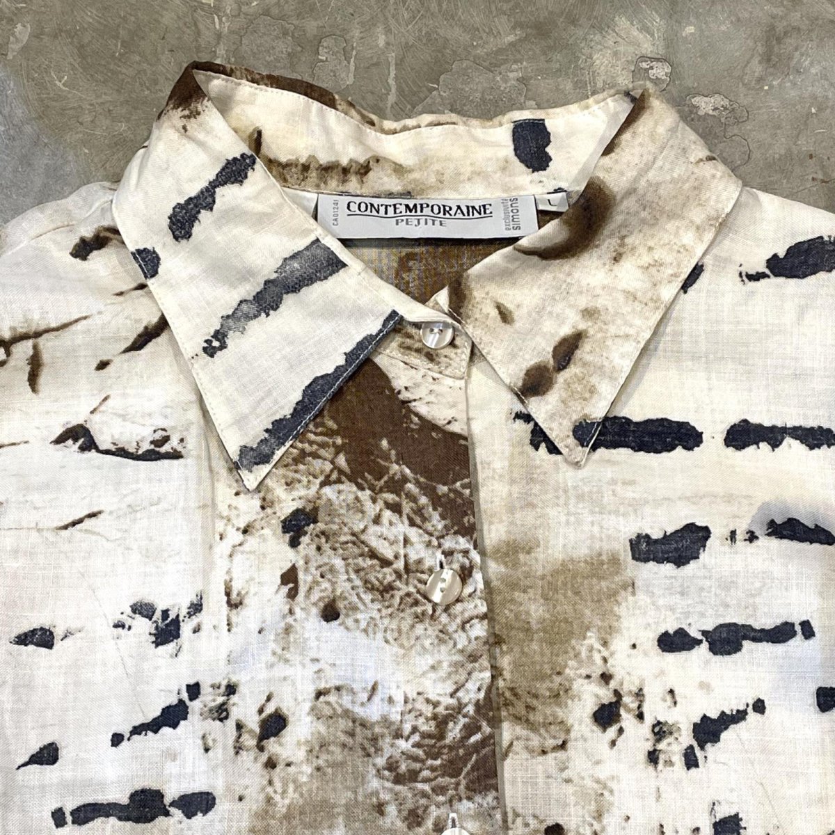 画像10: ALL OVER GRAPHIC PATTERN SHEER L/S SHIRT / Mens L(S~M) (10)