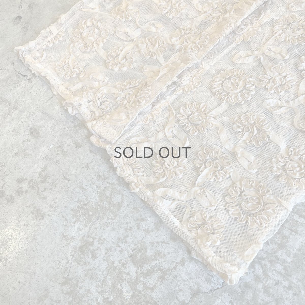 画像4: ALL OVER FLORAL EMBROIDERY DESIGN TULLE SHORT CARDIGAN / Ladies M (4)