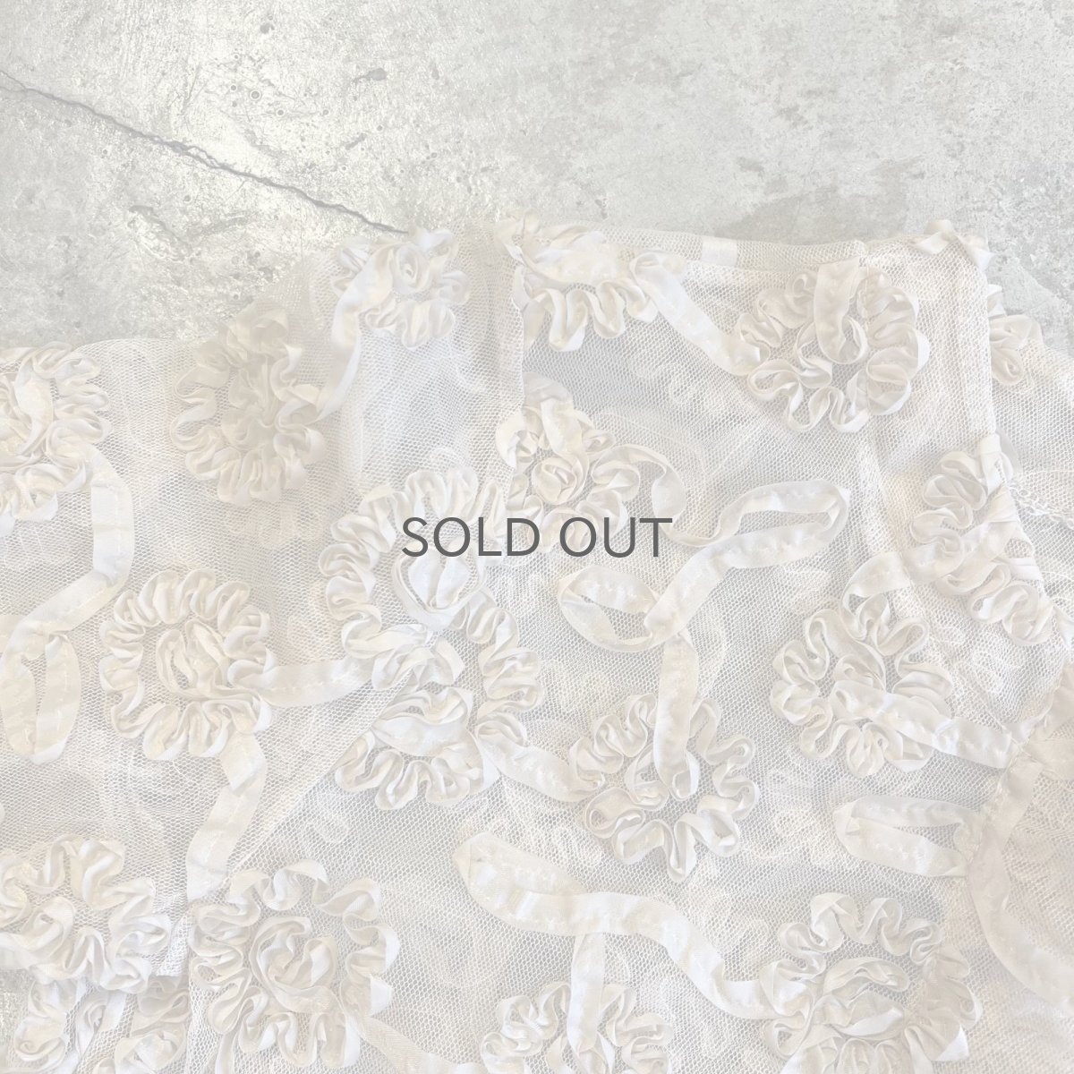 画像9: ALL OVER FLORAL EMBROIDERY DESIGN TULLE SHORT CARDIGAN / Ladies M (9)