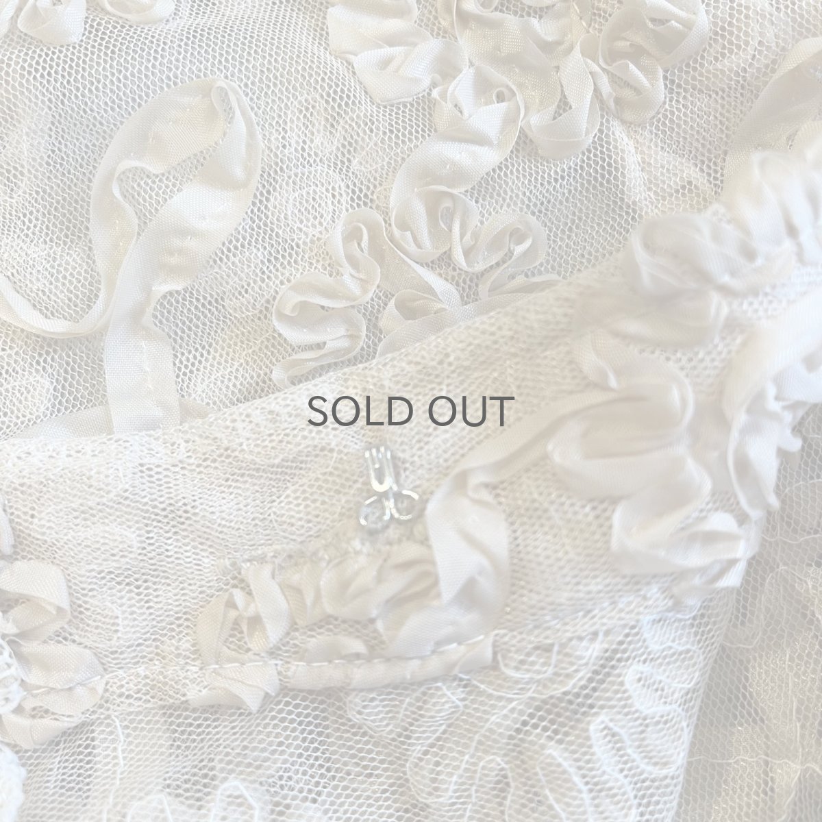 画像10: ALL OVER FLORAL EMBROIDERY DESIGN TULLE SHORT CARDIGAN / Ladies M (10)