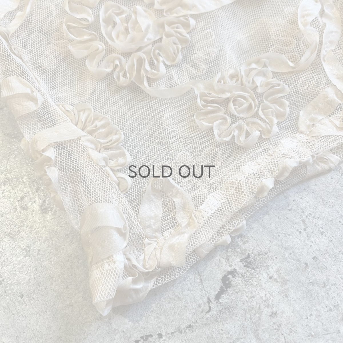 画像3: ALL OVER FLORAL EMBROIDERY DESIGN TULLE SHORT CARDIGAN / Ladies M (3)