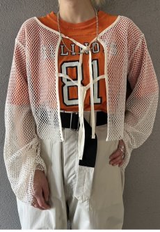 画像12: DOUBLE RIBBON DESIGN MESH SHORT L/S CARDIGAN  / Ladies M (12)