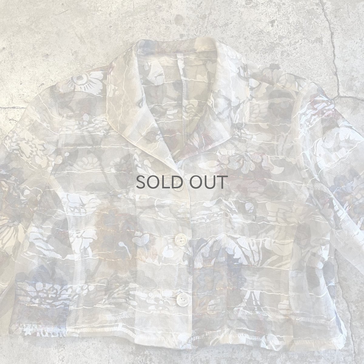 画像7: FLOWER ALL OVER PATTERN SHEER SHORT DESIGN JACKET / Ladies M (7)