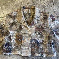 画像7: FLOWER ALL OVER PATTERN SHEER SHORT DESIGN JACKET / Ladies M (7)