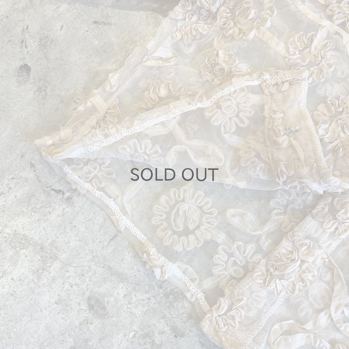 画像5: ALL OVER FLORAL EMBROIDERY DESIGN TULLE SHORT CARDIGAN / Ladies M (5)