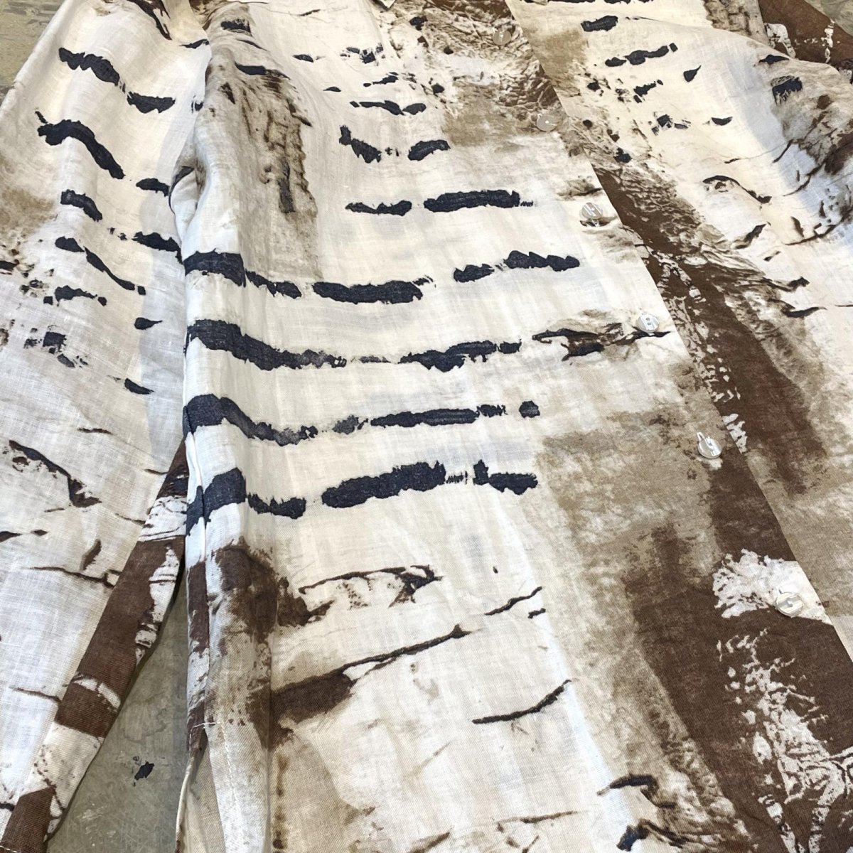 画像5: ALL OVER GRAPHIC PATTERN SHEER L/S SHIRT / Mens L(S~M) (5)