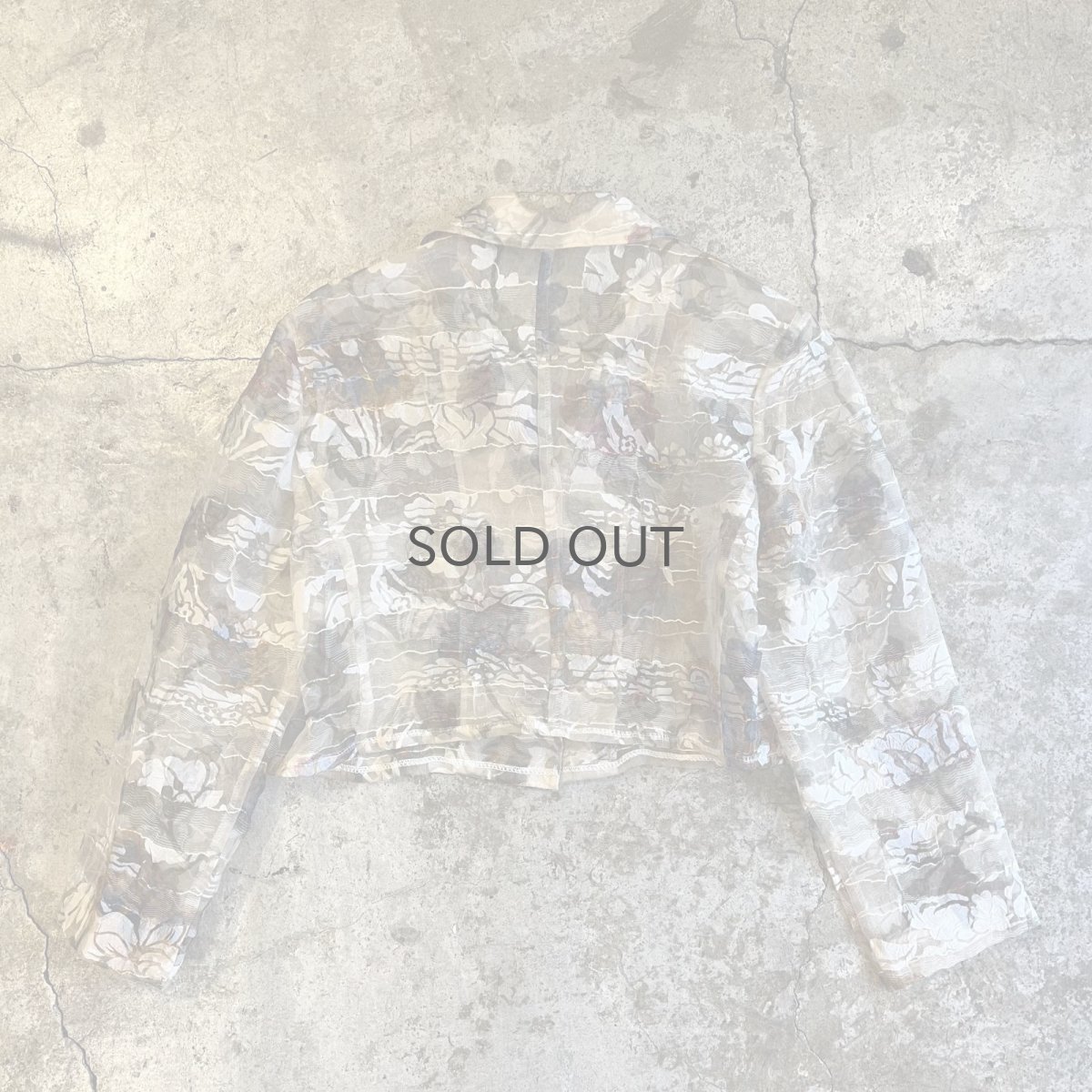 画像2: FLOWER ALL OVER PATTERN SHEER SHORT DESIGN JACKET / Ladies M (2)