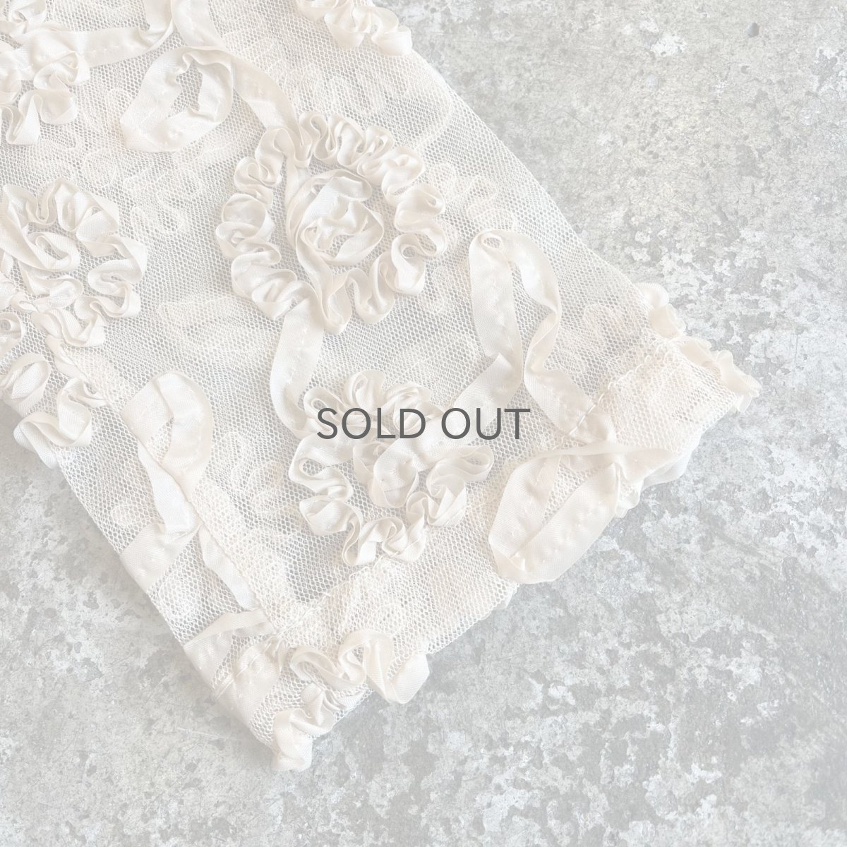 画像6: ALL OVER FLORAL EMBROIDERY DESIGN TULLE SHORT CARDIGAN / Ladies M (6)