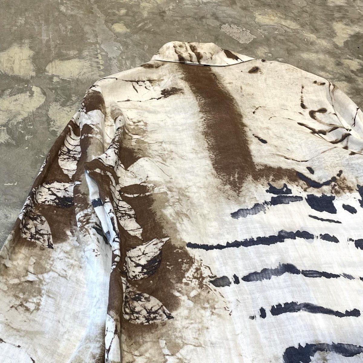 画像9: ALL OVER GRAPHIC PATTERN SHEER L/S SHIRT / Mens L(S~M) (9)