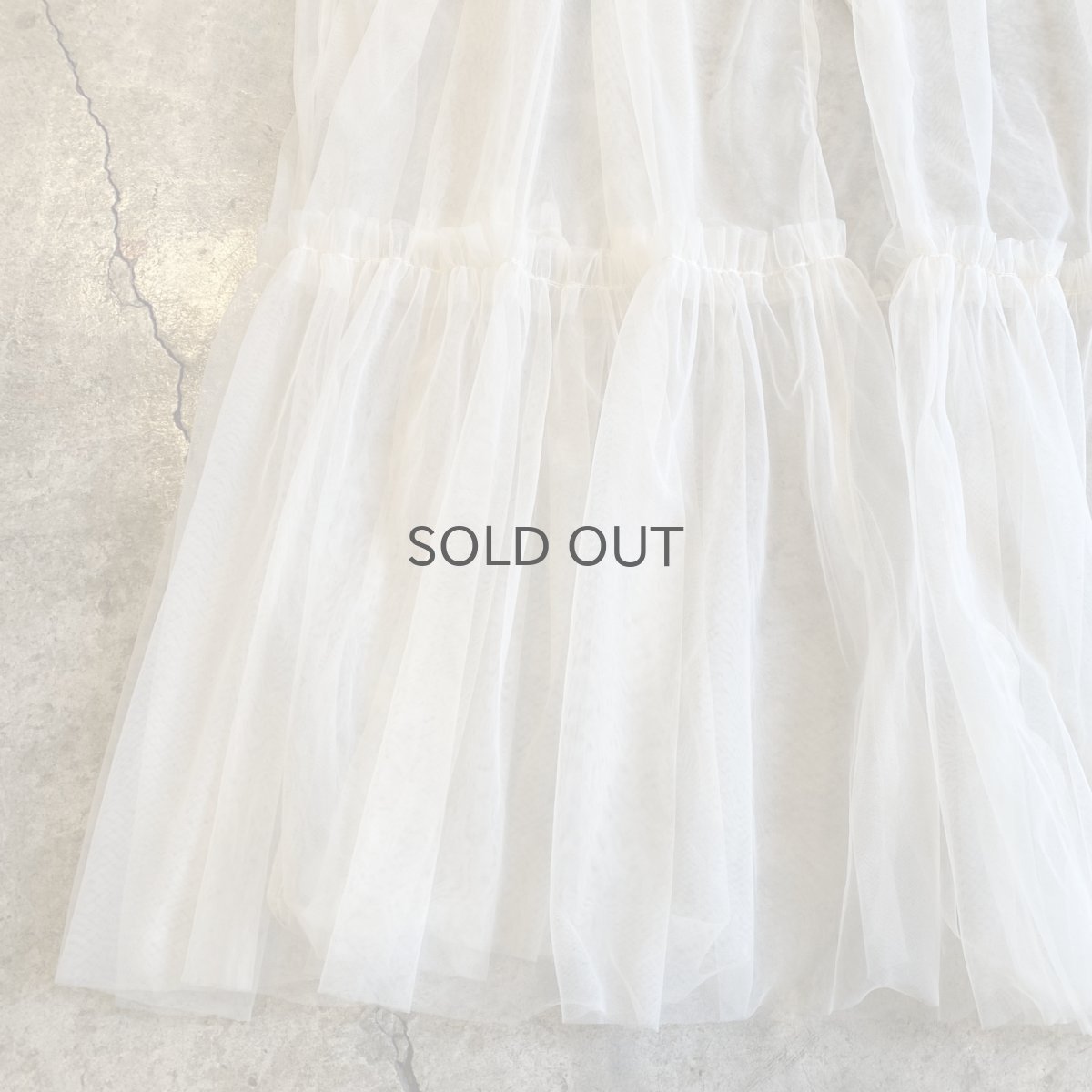 画像6: TIERED DESIGN TULLE LONG CARDIGAN ONE PIECE / Ladies M~L (6)