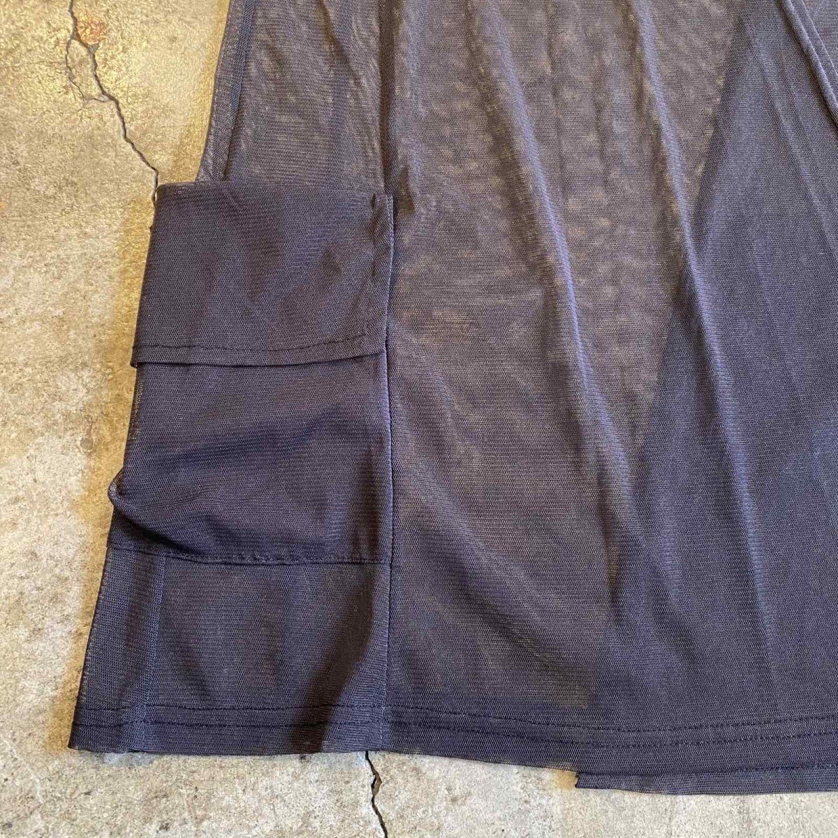 画像5: BLACK COLOR POCKET DESIGN SHEER VEST / Ladies M (5)