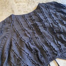 画像9: ALL OVER STRIPE FRILL RIBBON CARDIGAN / Ladies M (9)