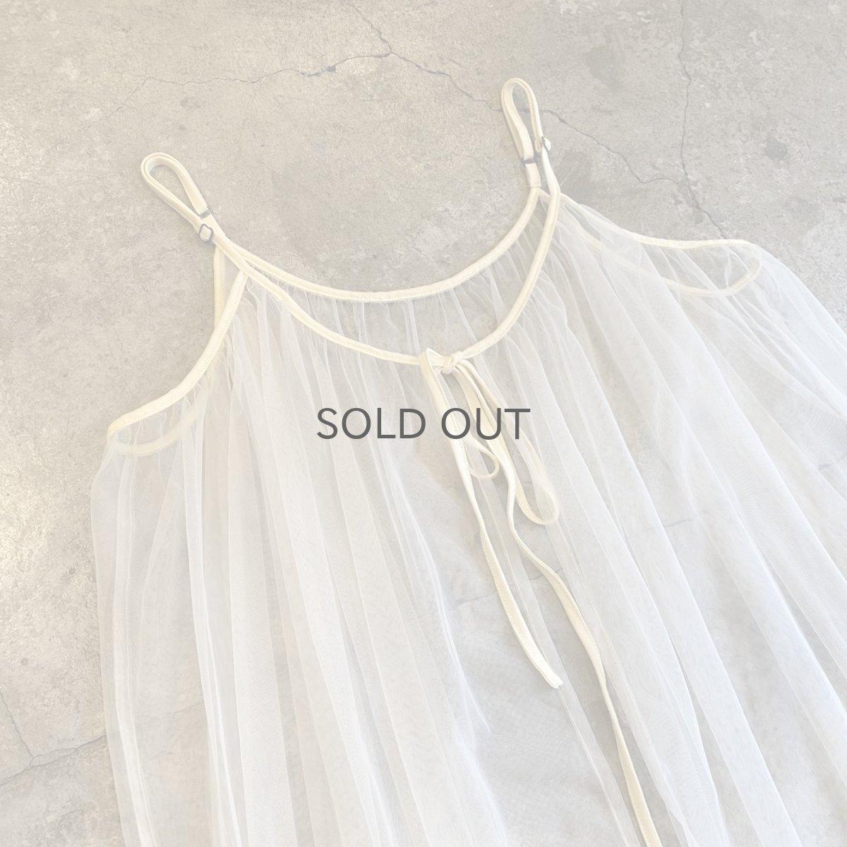 画像3: TIERED DESIGN TULLE LONG CARDIGAN ONE PIECE / Ladies M~L (3)