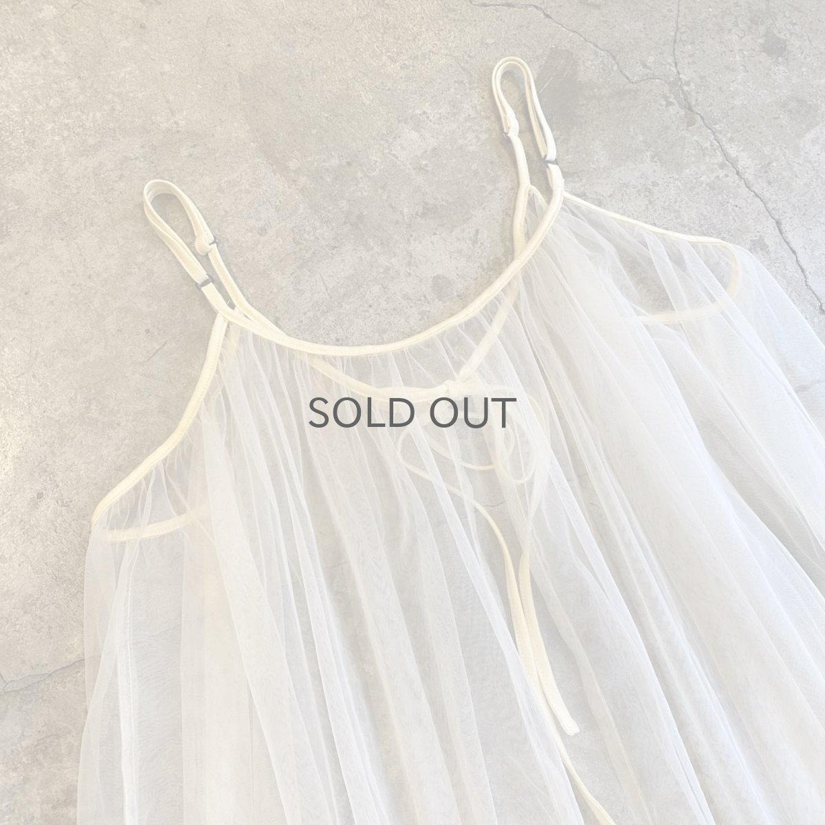 画像10: TIERED DESIGN TULLE LONG CARDIGAN ONE PIECE / Ladies M~L (10)