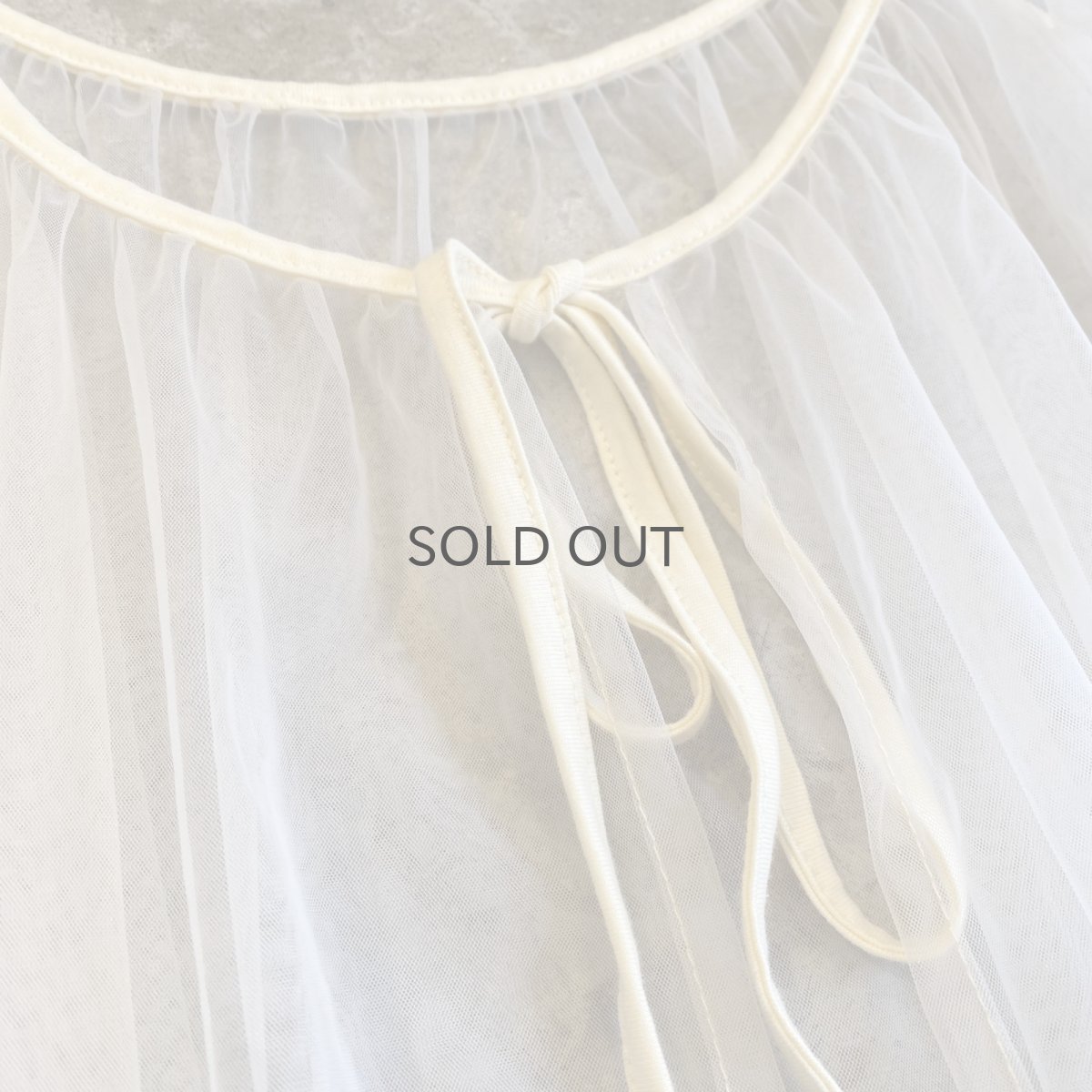 画像5: TIERED DESIGN TULLE LONG CARDIGAN ONE PIECE / Ladies M~L (5)