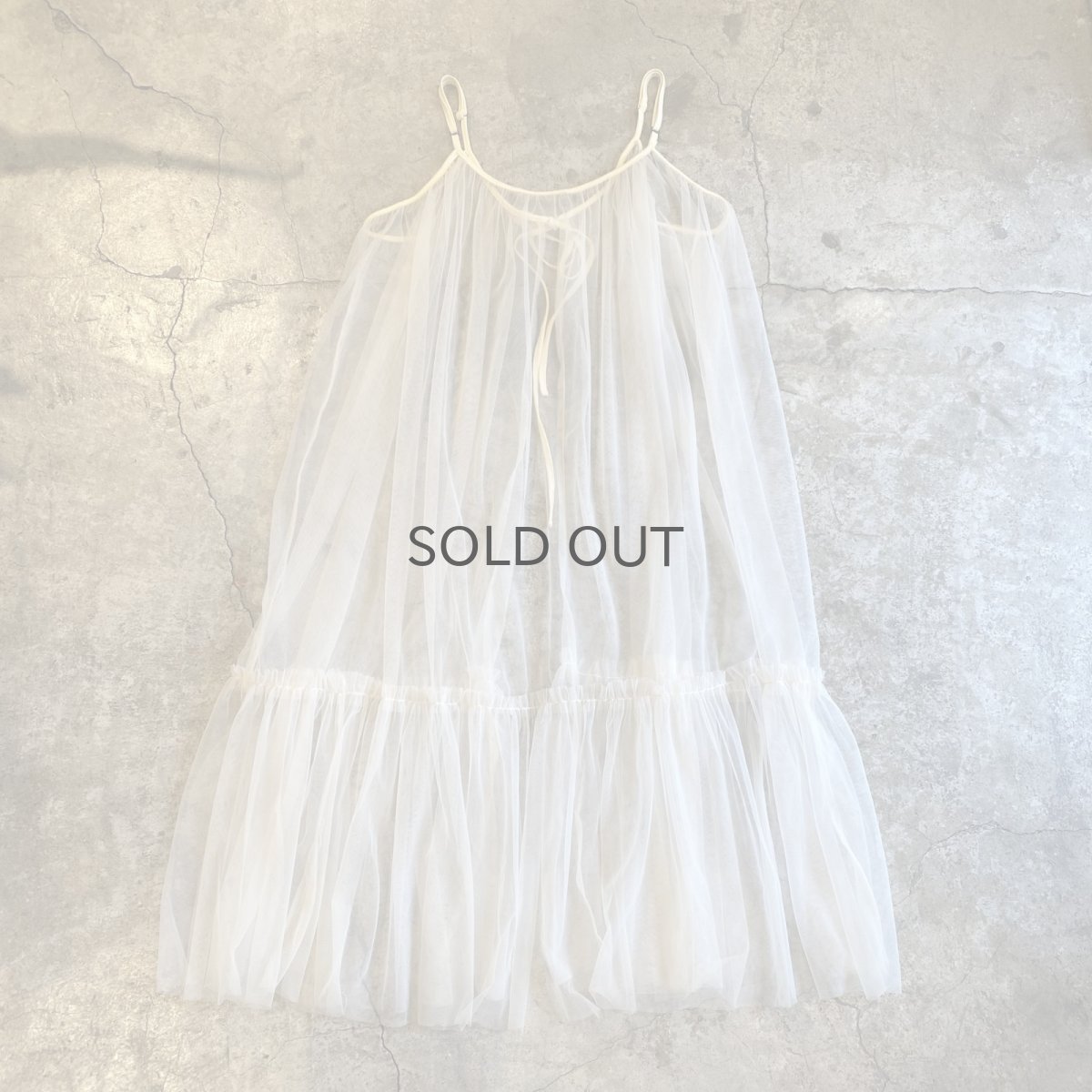 画像2: TIERED DESIGN TULLE LONG CARDIGAN ONE PIECE / Ladies M~L (2)