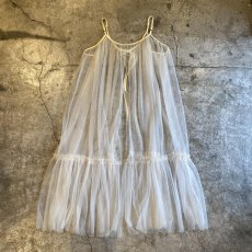画像2: TIERED DESIGN TULLE LONG CARDIGAN ONE PIECE / Ladies M~L (2)