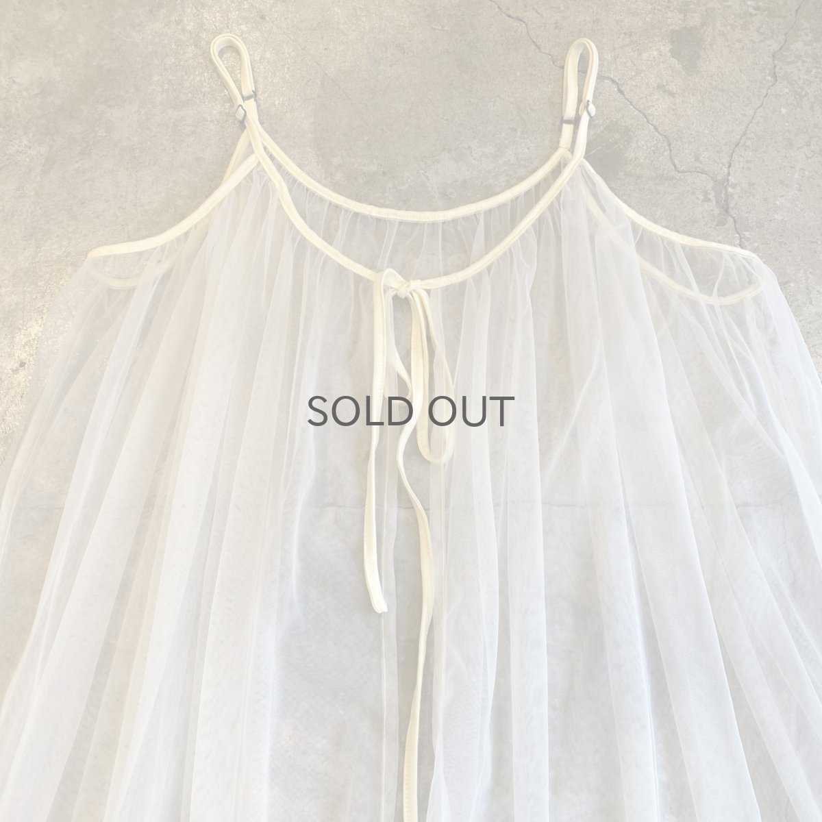 画像4: TIERED DESIGN TULLE LONG CARDIGAN ONE PIECE / Ladies M~L (4)