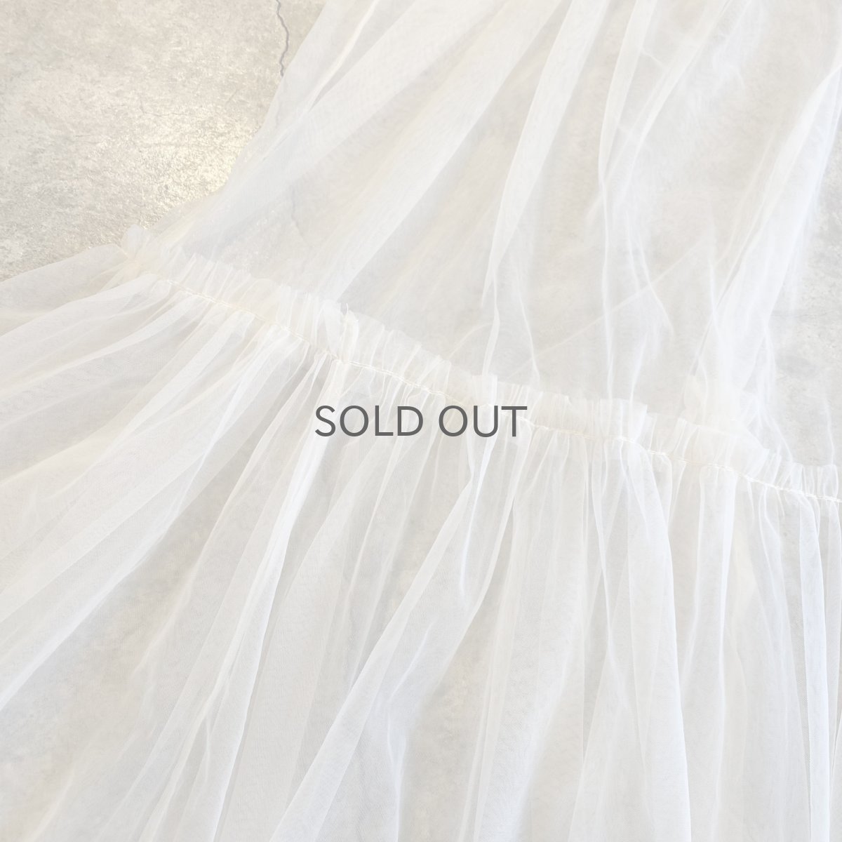 画像11: TIERED DESIGN TULLE LONG CARDIGAN ONE PIECE / Ladies M~L (11)