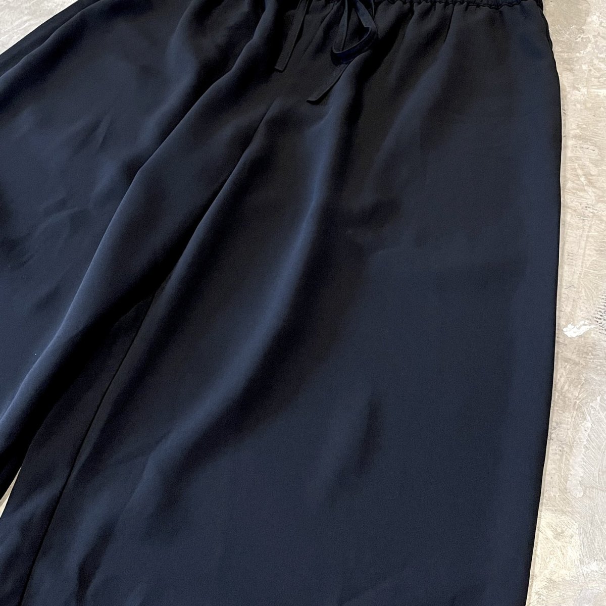 画像4: BLACK COLOR WIDE SILHOUETTE PANTS / FREE (4)