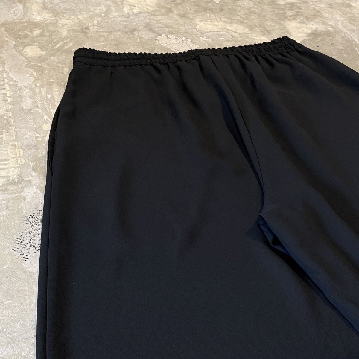 画像9: BLACK COLOR WIDE SILHOUETTE PANTS / FREE (9)