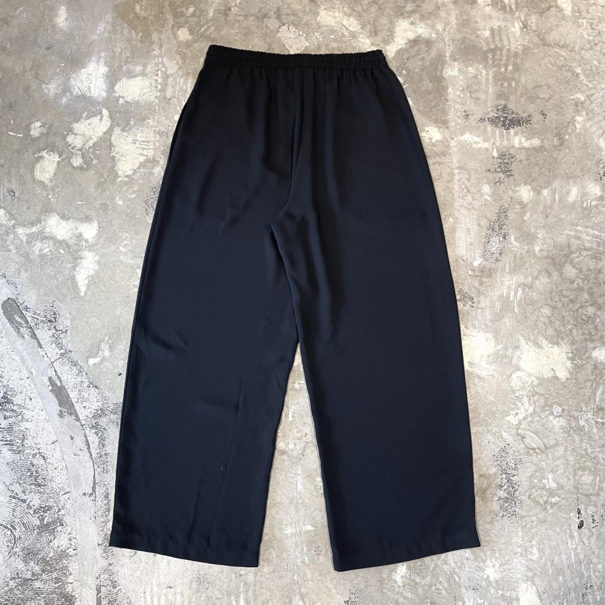 画像2: BLACK COLOR WIDE SILHOUETTE PANTS / FREE (2)