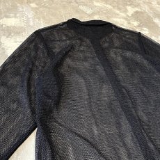 画像9: BLACK COLOR DESIGN MESH L/S SHIRT / Mens L (9)
