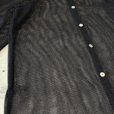 画像5: BLACK COLOR DESIGN MESH L/S SHIRT / Mens L (5)