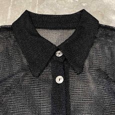 画像10: BLACK COLOR DESIGN MESH L/S SHIRT / Mens L (10)