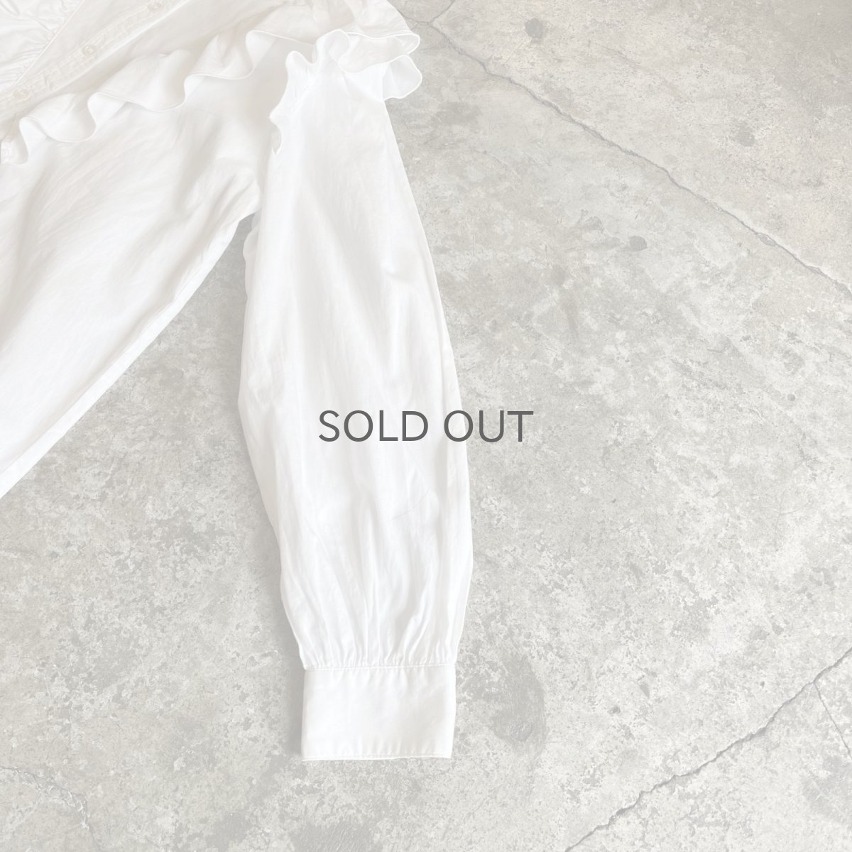 画像6: POINT FRILL DESIGN NO COLLAR L/S BLOUSE / Ladies M (6)