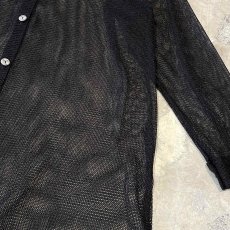 画像6: BLACK COLOR DESIGN MESH L/S SHIRT / Mens L (6)