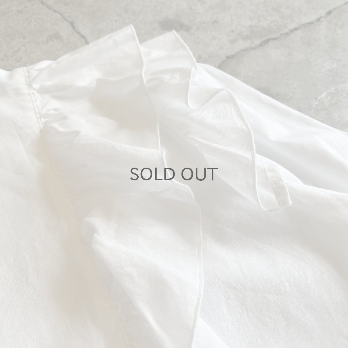 画像10: POINT FRILL DESIGN NO COLLAR L/S BLOUSE / Ladies M (10)