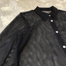 画像3: BLACK COLOR DESIGN MESH L/S SHIRT / Mens L (3)