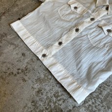 画像3: WHITE COLOR DOUBLE POCKET DESIGN SHEER JACKET / Ladies M (3)