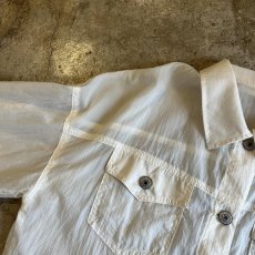 画像10: WHITE COLOR DOUBLE POCKET DESIGN SHEER JACKET / Ladies M (10)